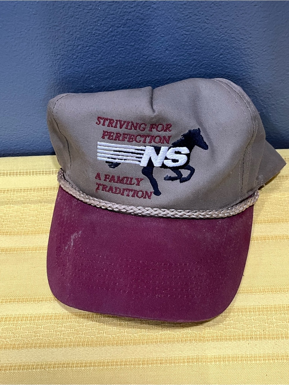Striving for Perfection Two-Tone Baseball Cap - Brown & Burgundy